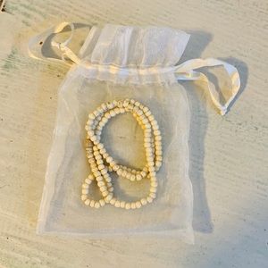 Bone bead beaded bracelet